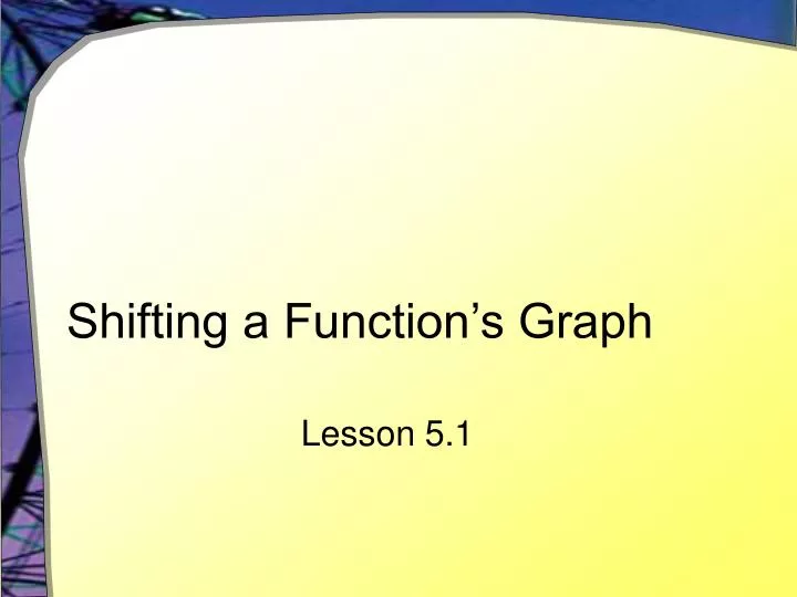 shifting a function s graph