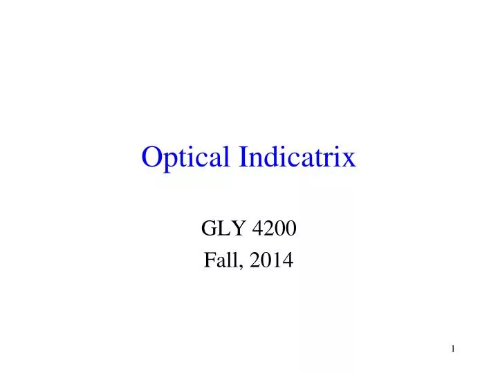 optical indicatrix