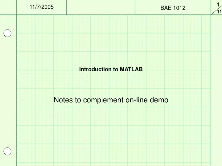 introduction to matlab