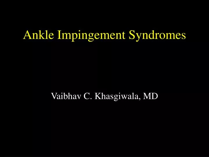 ankle impingement syndromes