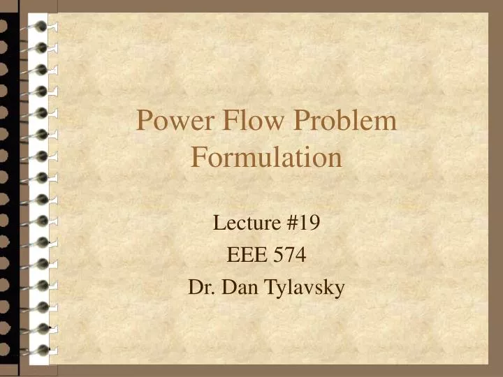 power flow problem formulation