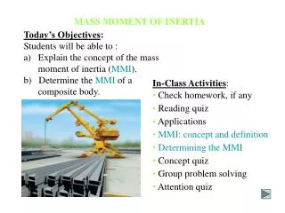 MASS MOMENT OF INERTIA