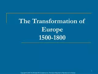 The Transformation of Europe 1500-1800
