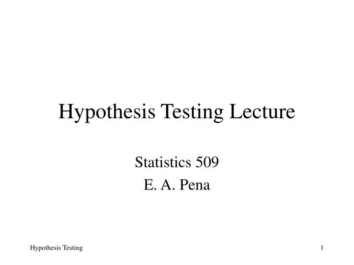 hypothesis testing lecture
