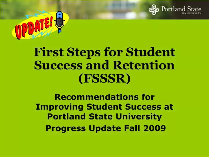 first steps for student success and retention fsssr