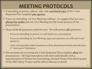 MEETING PROTOCOLS