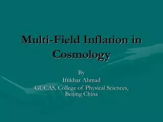 Multi-Field Inflation in Cosmology