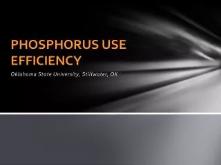 Phosphorus USE Efficiency