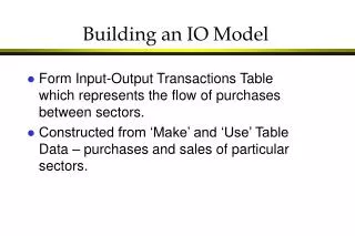 Building an IO Model