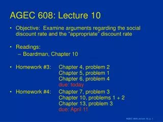 AGEC 608: Lecture 10