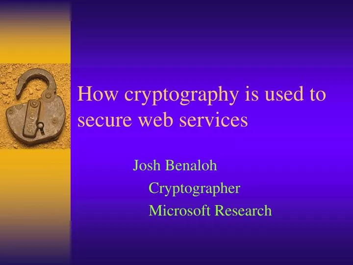 how cryptography is used to secure web services