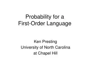Probability for a First-Order Language