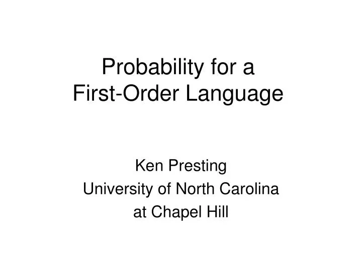 probability for a first order language