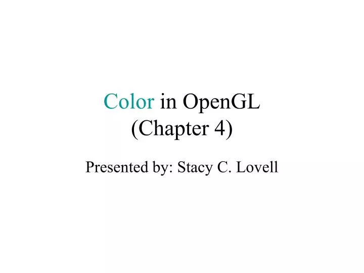 color in opengl chapter 4