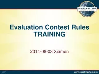 Evaluation Contest Rules TRAINING