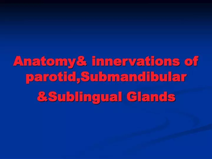 anatomy innervations of parotid submandibular sublingual glands