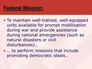 Federal Mission: