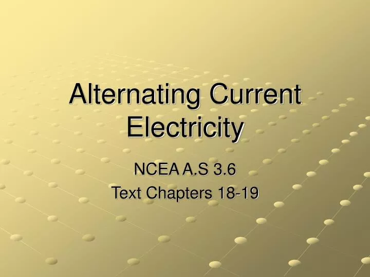 alternating current electricity