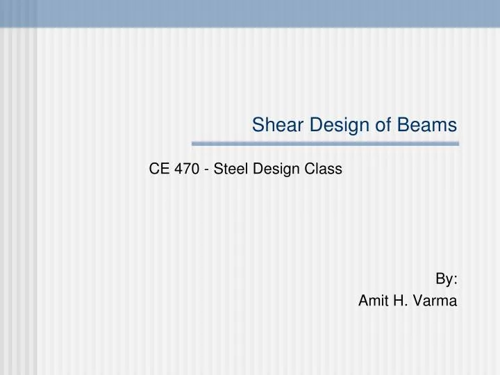 shear design of beams