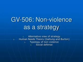 GV-506: Non-violence as a strategy