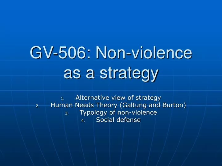 gv 506 non violence as a strategy