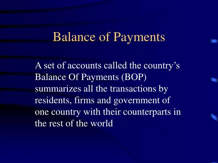balance of payments