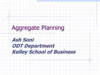 Aggregate Planning