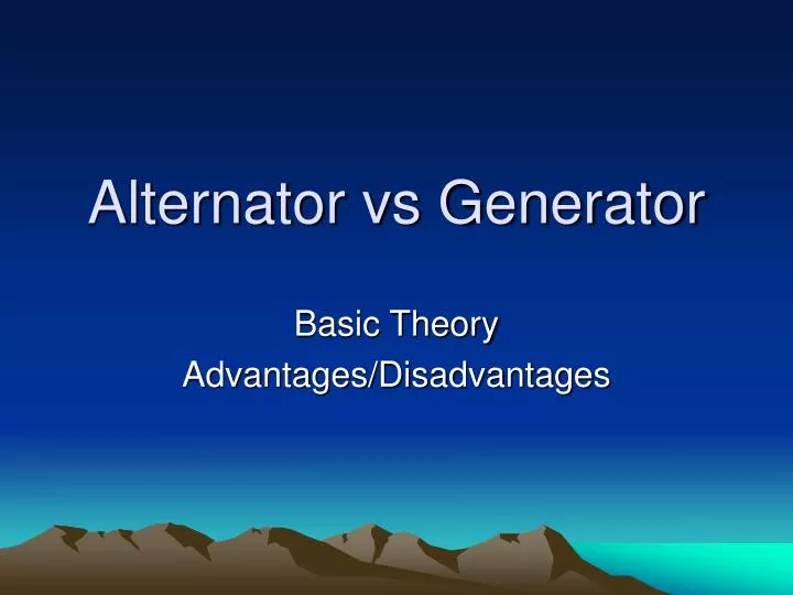 alternator vs generator