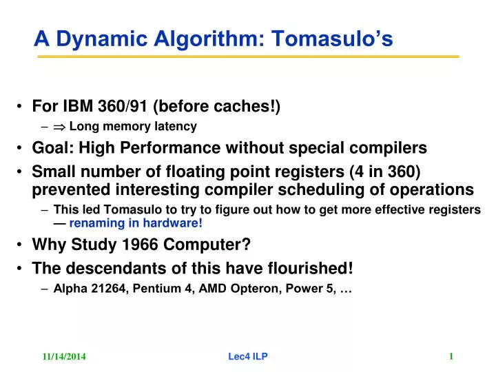 a dynamic algorithm tomasulo s