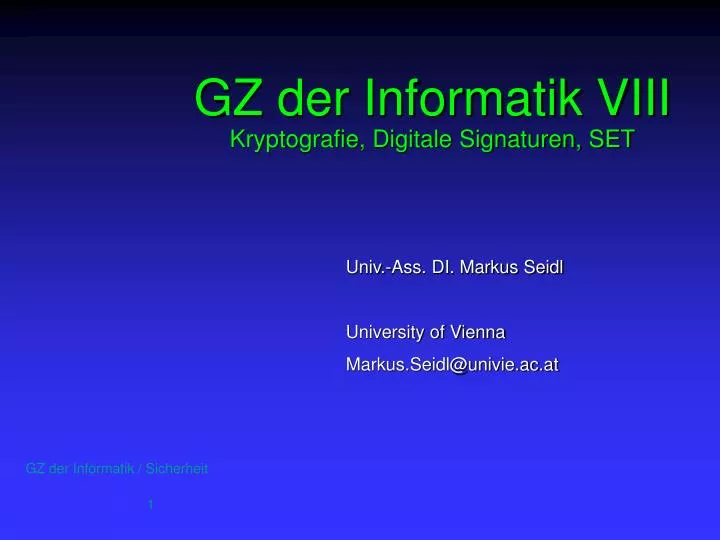 gz der informatik viii kryptografie digitale signaturen set