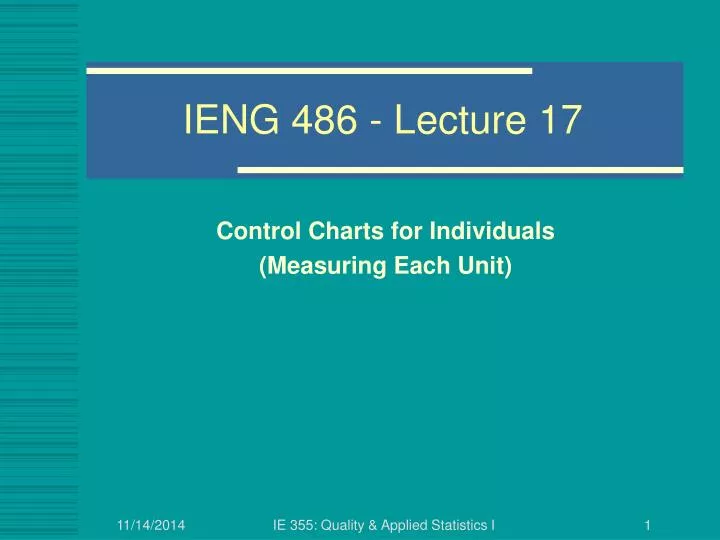 ieng 486 lecture 17