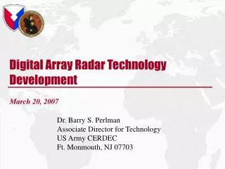 Digital Array Radar Technology Development