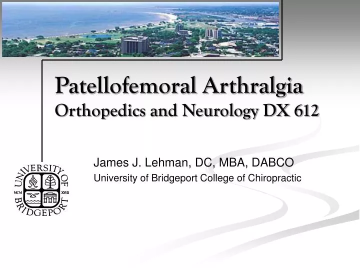 patellofemoral arthralgia orthopedics and neurology dx 612
