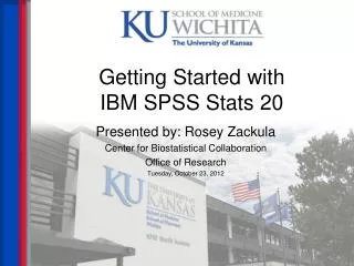 Getting Started with IBM SPSS Stats 20