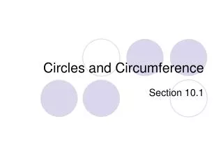 Circles and Circumference