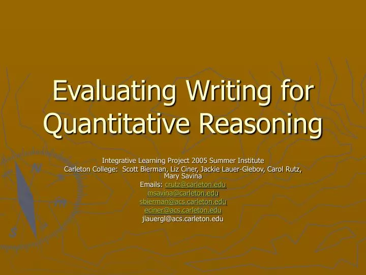 evaluating writing for quantitative reasoning