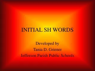 INITIAL SH WORDS