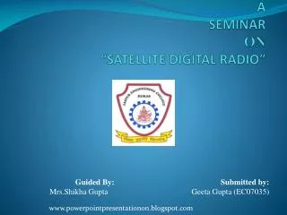 a seminar on satellite digital radio