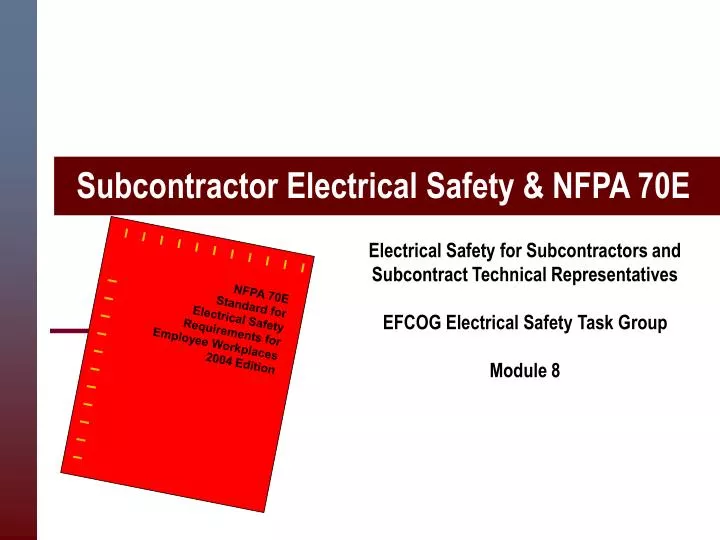 subcontractor electrical safety nfpa 70e