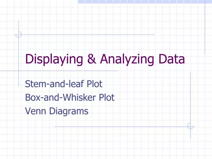 displaying analyzing data
