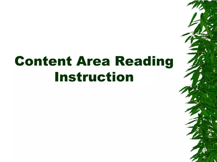 content area reading instruction