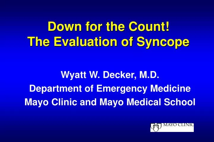 down for the count the evaluation of syncope