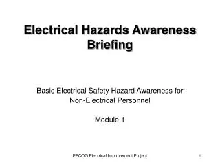 electrical hazards awareness briefing