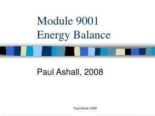 Module 9001 	Energy Balance