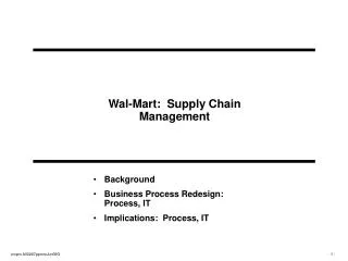 Wal-Mart: Supply Chain Management