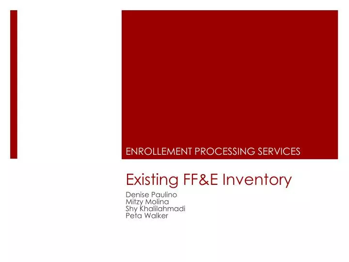 existing ff e inventory