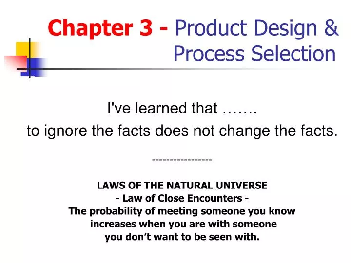 chapter 3 product design process selection