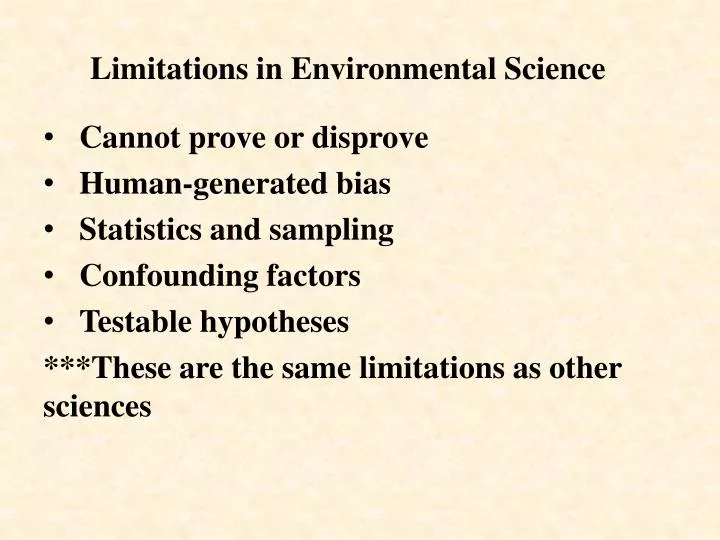 limitations in environmental science