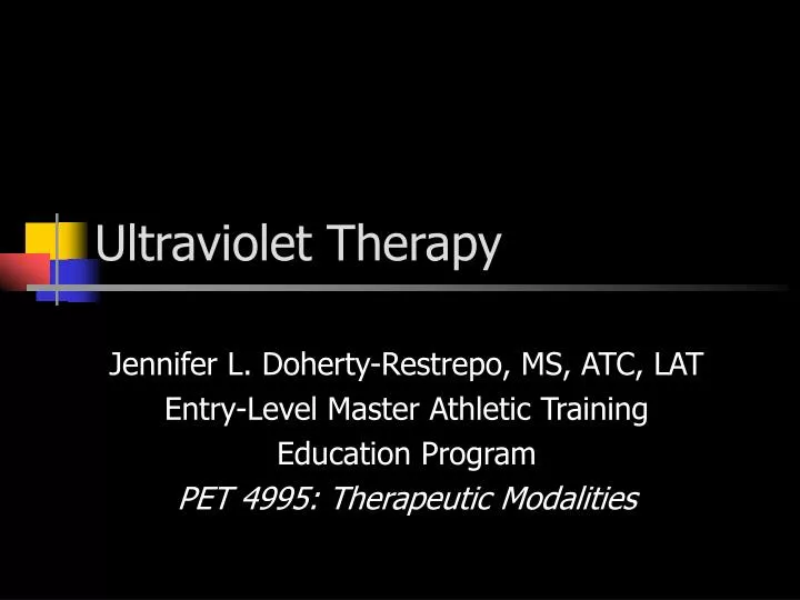 ultraviolet therapy