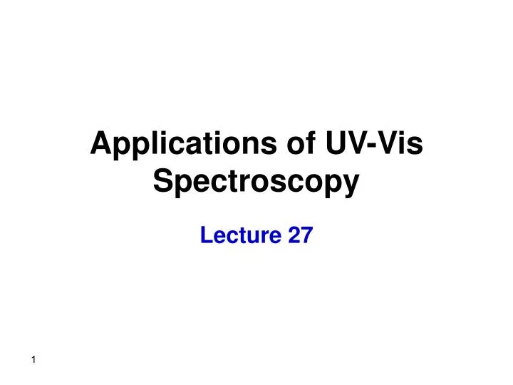 applications of uv vis spectroscopy